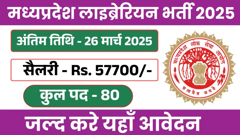 MPPSC Librarian Recruitment 2025 Apply Online